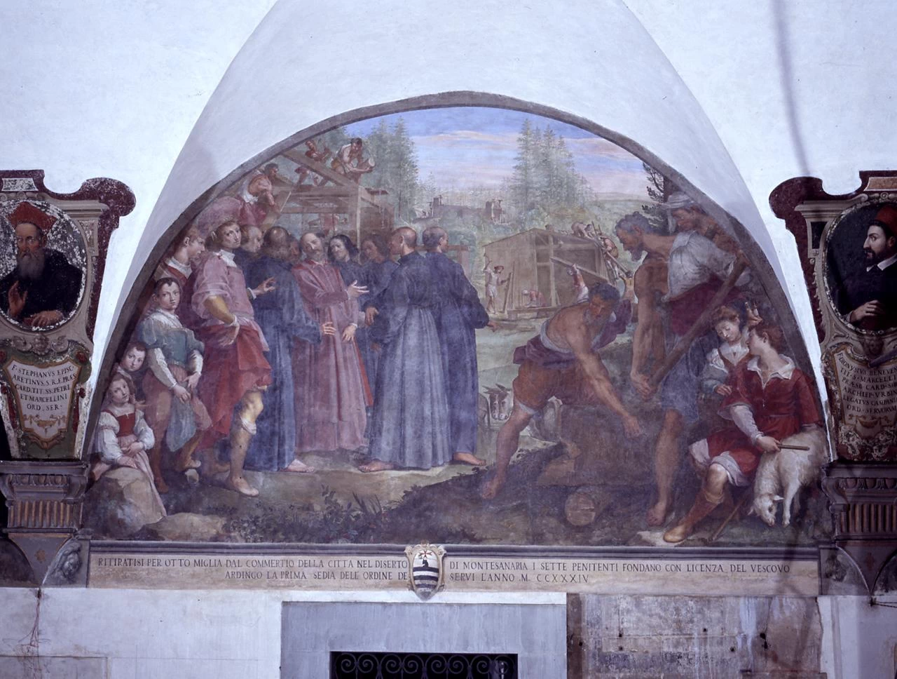 Storia dei sette Santi fondatori e della nascita dell'Ordine dei Serviti, Cristo fra la Giustizia e la Misericordia - Convento dell'Annunziata, Firenze